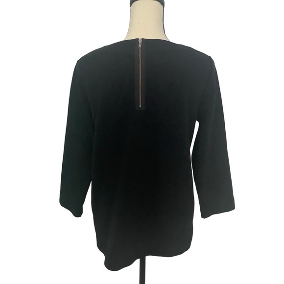 Madewell Women’s Top Gallerist Ponte Color Block Black Navy Cream Sweater Sz M - Picture 6 of 11